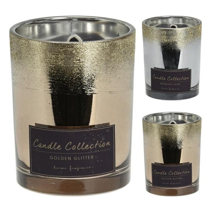 VASO VETRO CON CANDELA 11X8CM